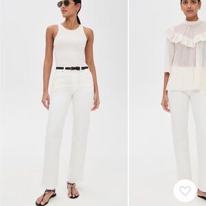 Nili Lotan Cream Calla Jeans 30